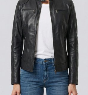 DodgeWomen_sBlackLambskinBikerStyleLeatherJacket-front