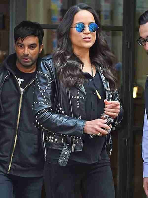 Michelle Rodriguez Fast X Black Studded Leather Jacket