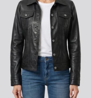 Fernando_Women_s_Black_Leather_Trucker_Jacket_-_front