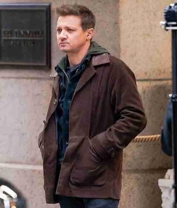 Jeremy Renner Hawkeye 2021 Brown Leather Jacket