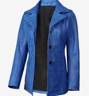 Katie_Womens_Leather_Blue_3_4_Length_Car_Coat