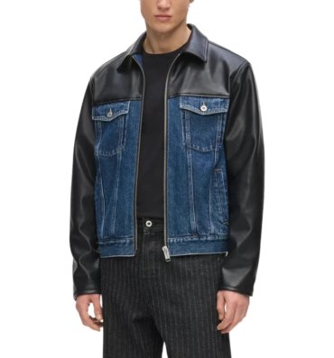 Men_s-Black-Leather-Blue-Denim-Trucker-Jacket