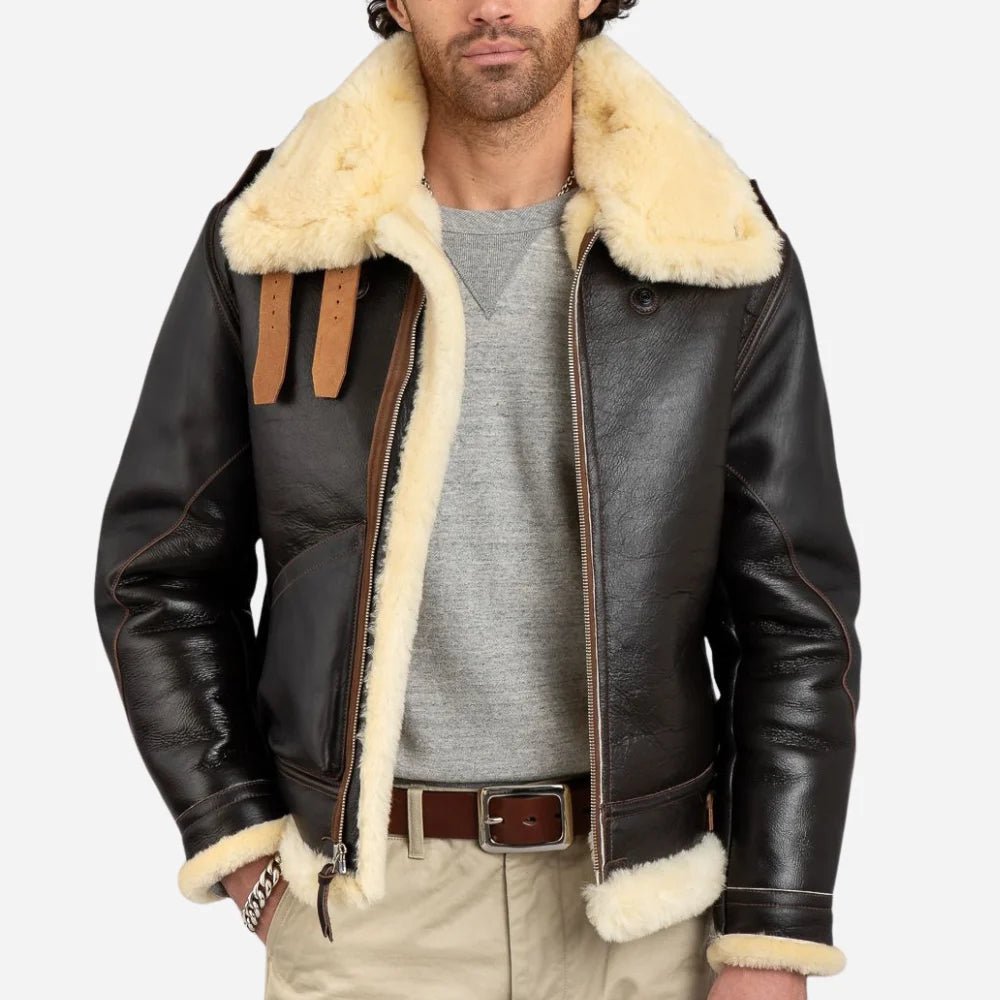 Men's B-3 Sheepskin Shearling Flight Jacket – Heritage Aviator Bomber