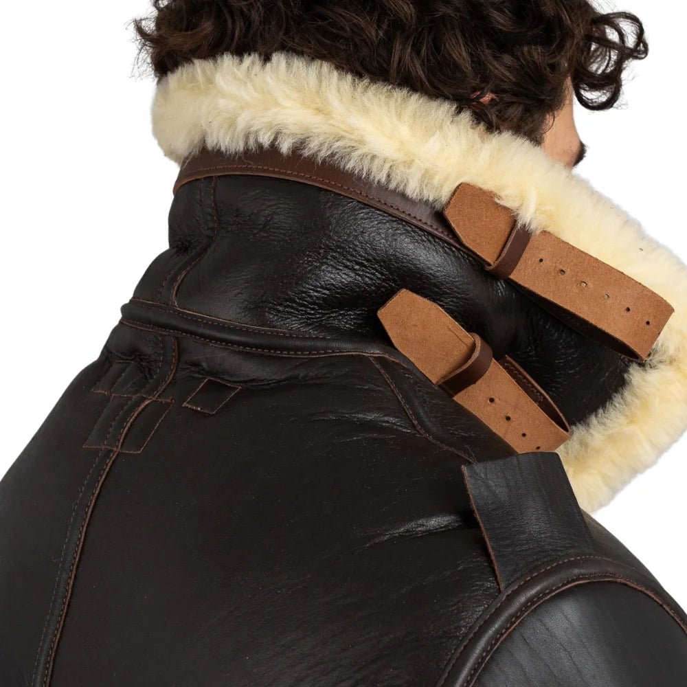 Men's B-3 Sheepskin Shearling Flight Jacket – Heritage Aviator Bomber - Image 5