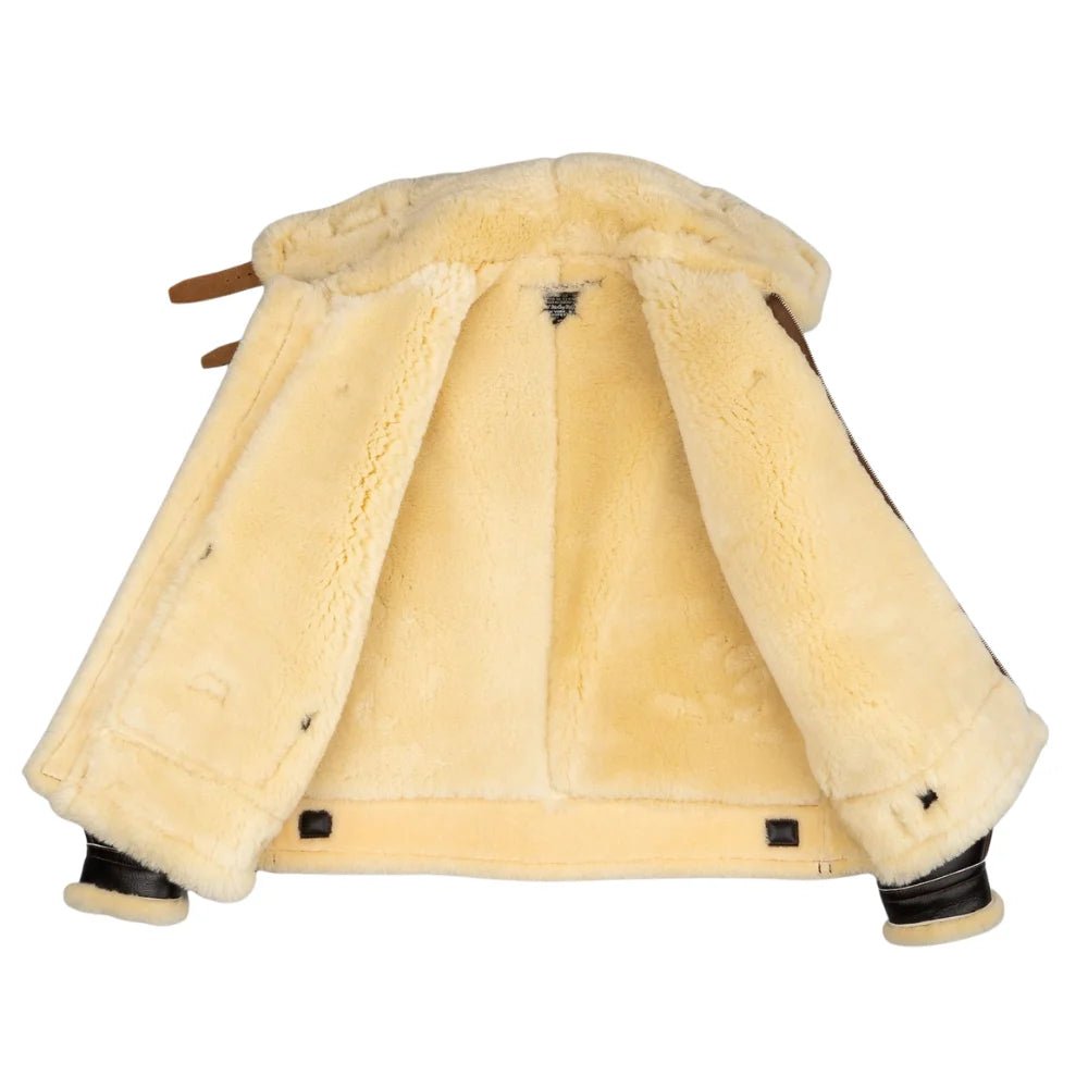 Men's B-3 Sheepskin Shearling Flight Jacket – Heritage Aviator Bomber - Image 7