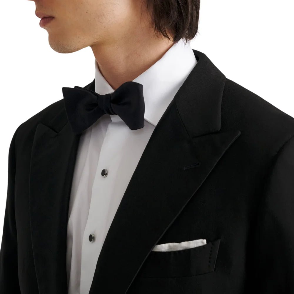 Men’s Black Satin Peak Lapel Tuxedo Suit - Image 4