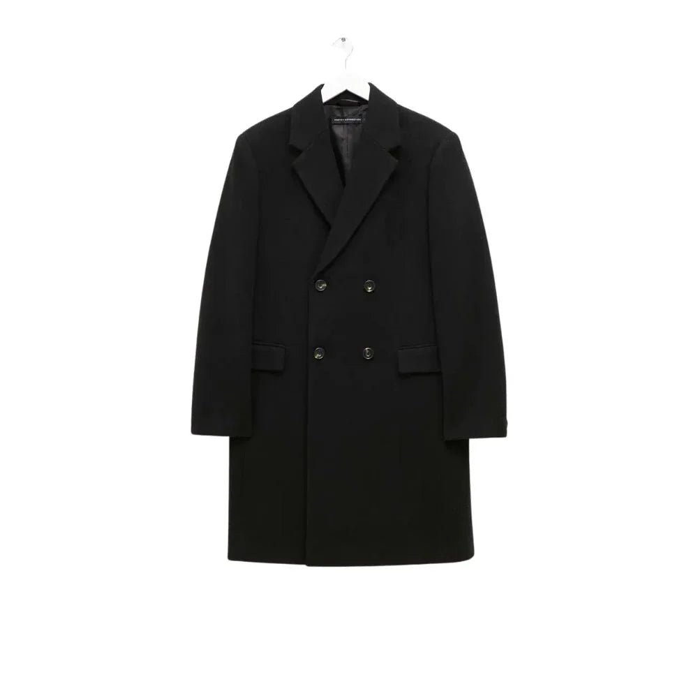 Men’s Black Double Breasted Wool Trench Coat - Image 6