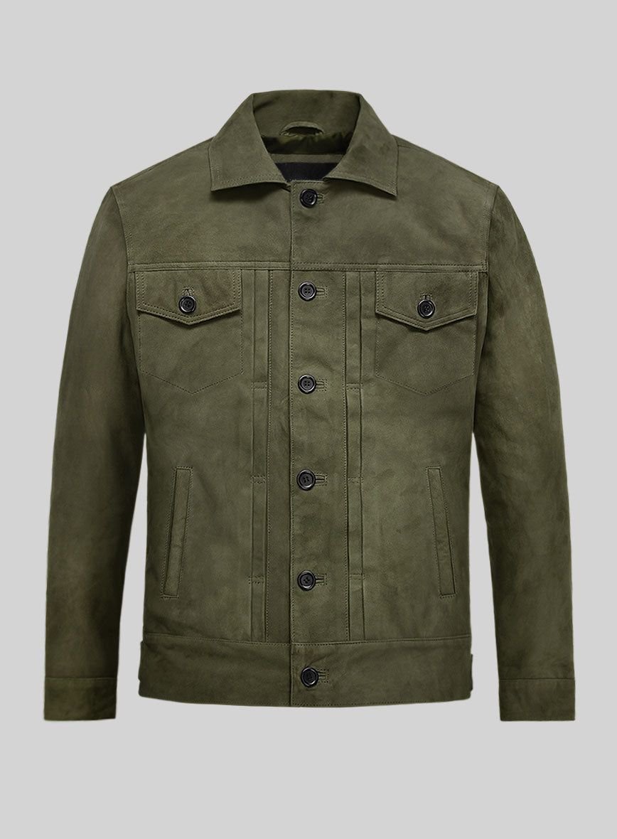 Welcome to Wrexham Suede Ryan Reynolds Green Jacket - Image 2