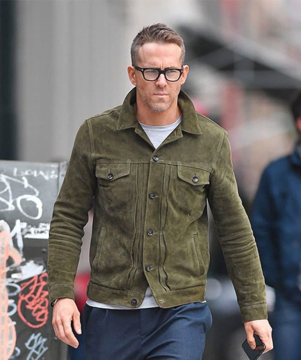 Welcome to Wrexham Suede Ryan Reynolds Green Jacket