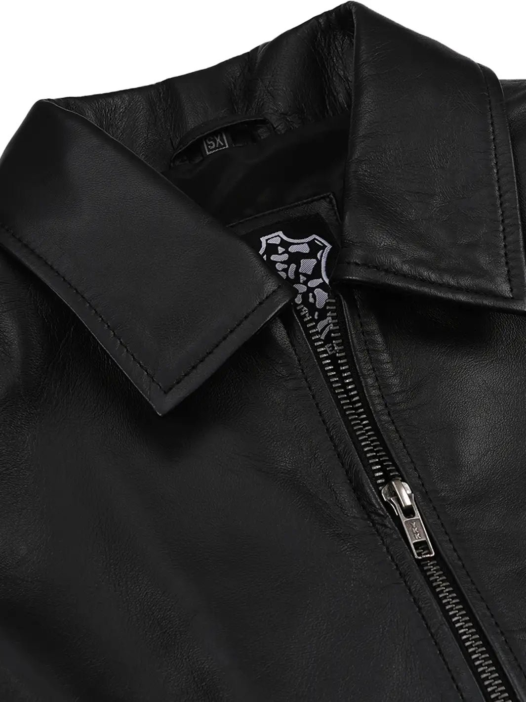 Women's Classic Black Harrington Leather Jacket - Image 3