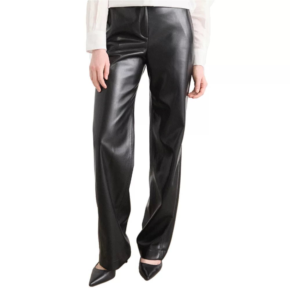 Women's Straight Leg Leather Pants - Image 3