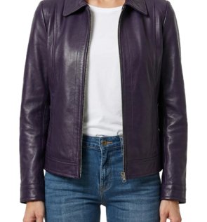 Womens-Harrington-Purple-Leather-Jacket