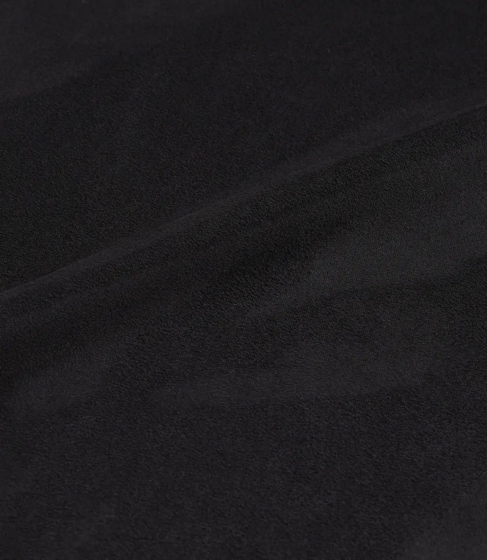 Men's Black Faux Suede Cafe Racer Jacket - Image 6