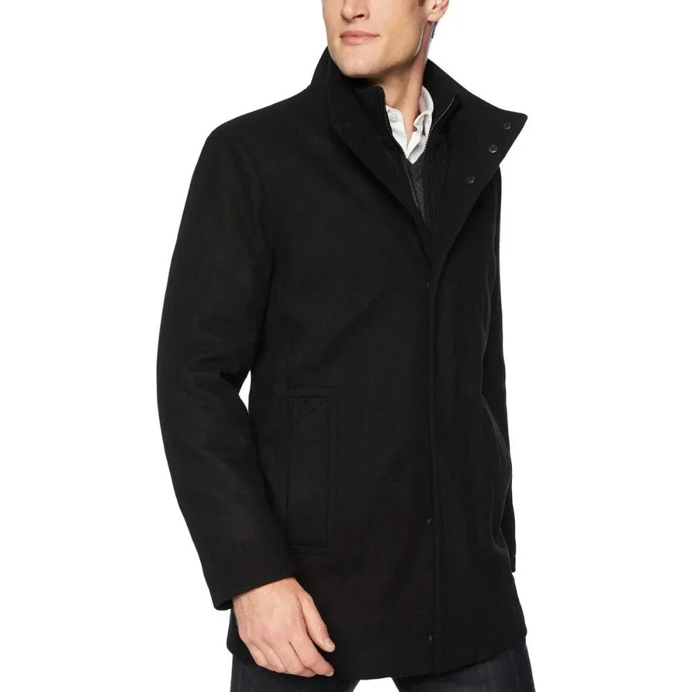 Men's Black Wool Coat - Image 2