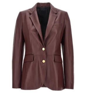 maroon-leather-blazer-womens