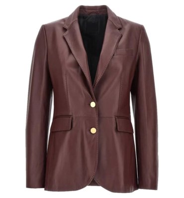 maroon-leather-blazer-womens