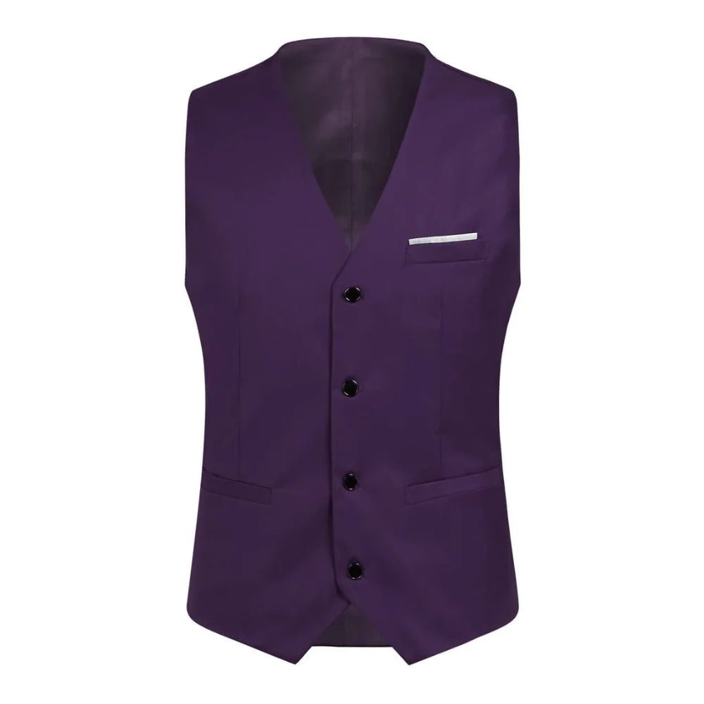 Slim fit Purple Men’s Three Piece Suit with Notch Lapel - Image 3