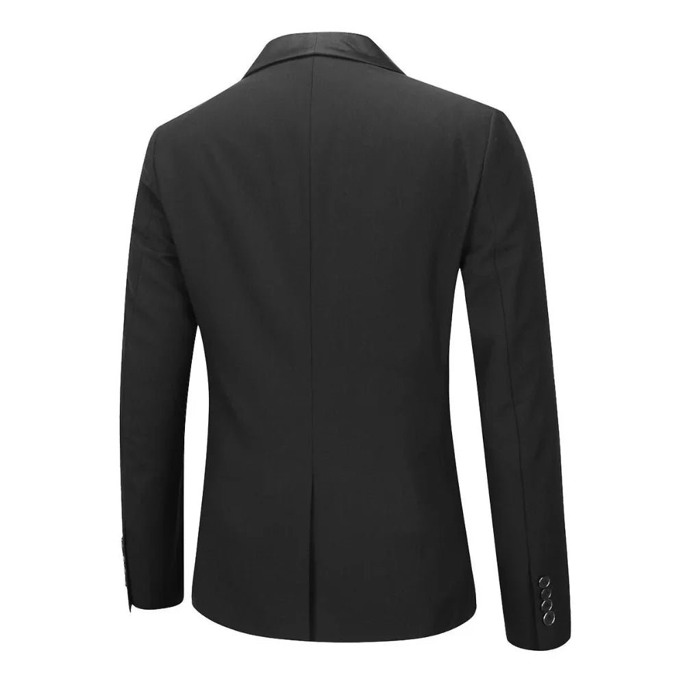 Men's Black Satin Shawl Collar Three Piece Tuxedo Suit - Image 6