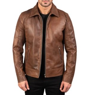 mens-brown-shirt-collar-leather-jacket