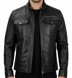 mens-double-pockets-leather-biker-jacket