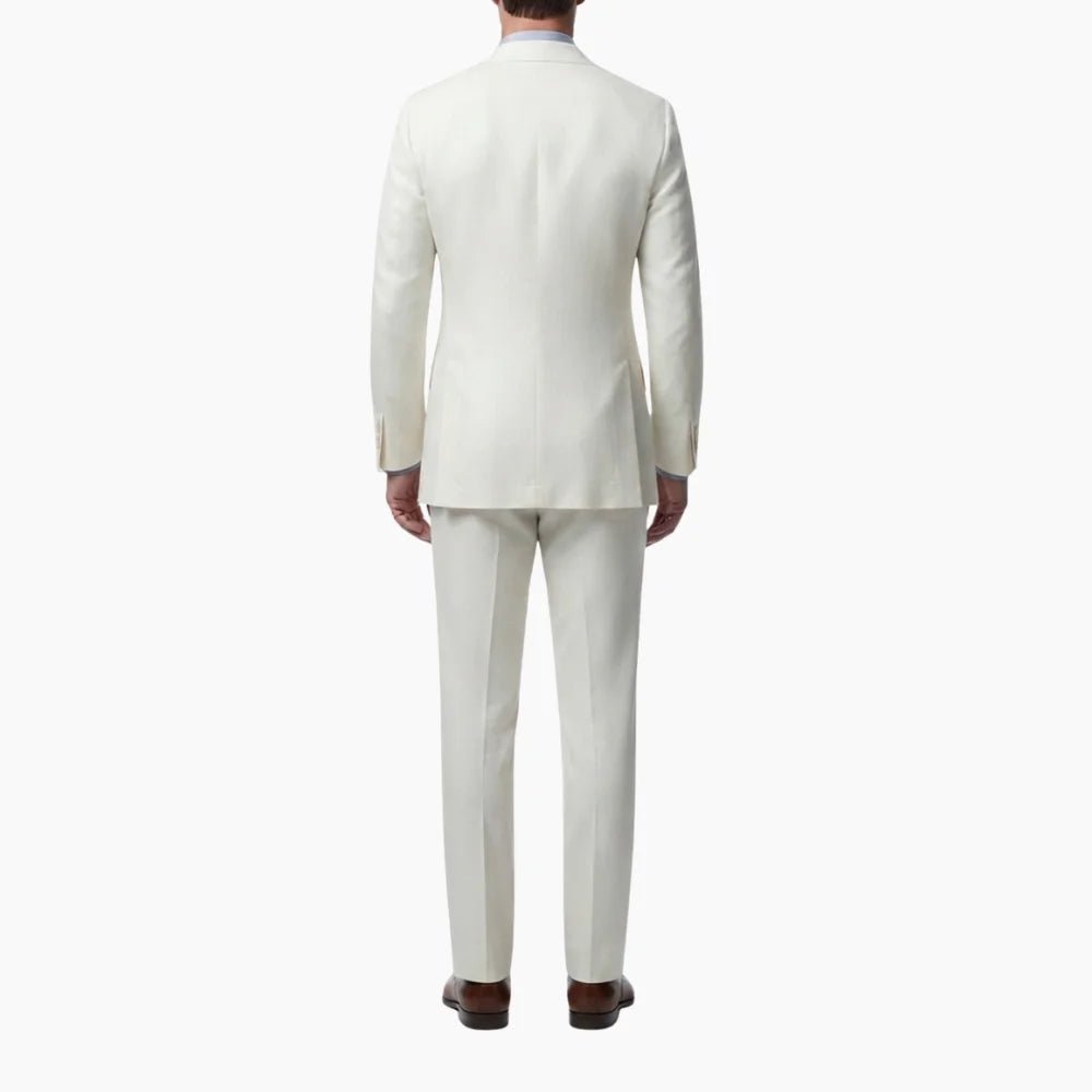 Men’s Off White Gatsby 3 Piece Wedding Suit - Image 5