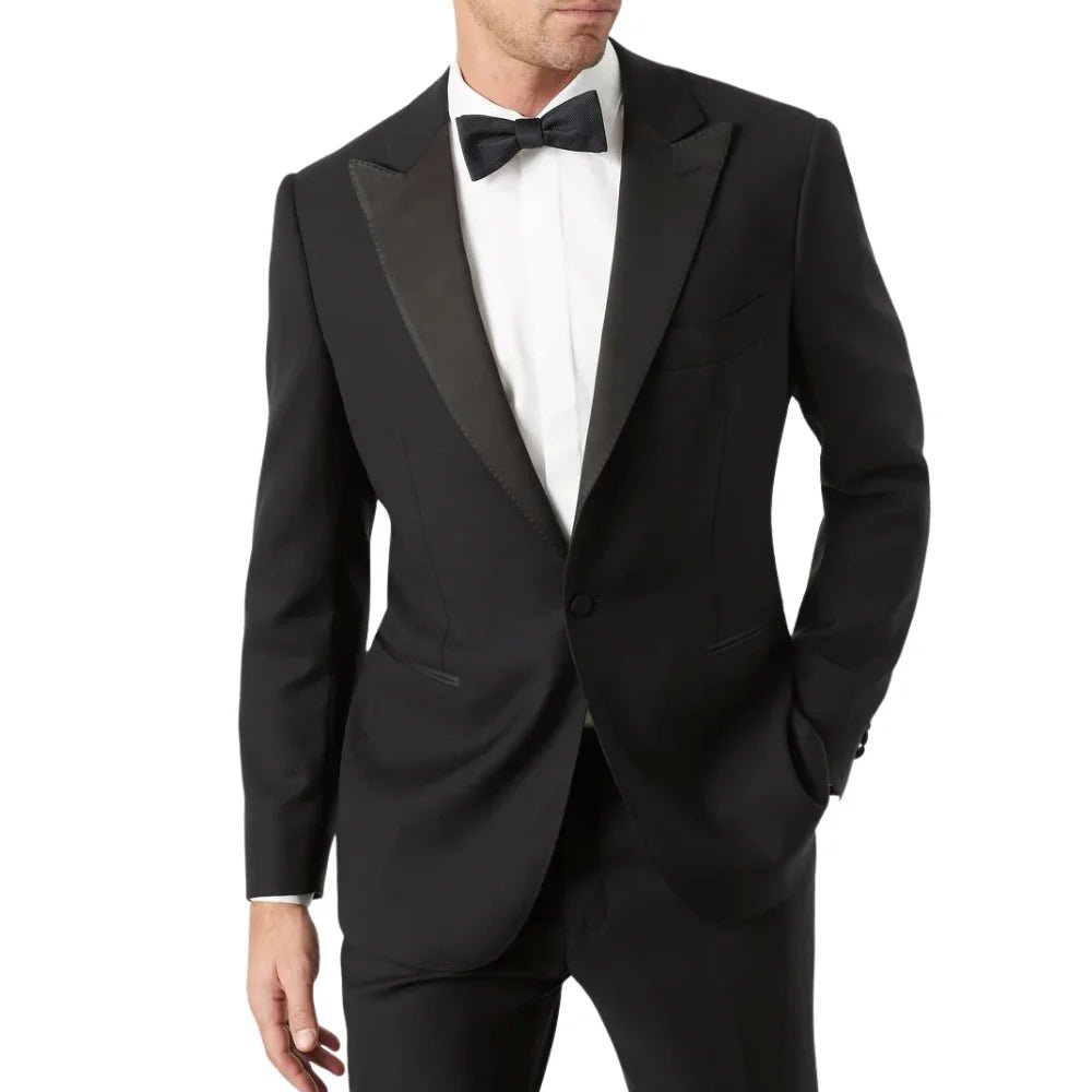 Men's Two-Piece Peak Lapel Merino Wool Tuxedo Suit - Image 2