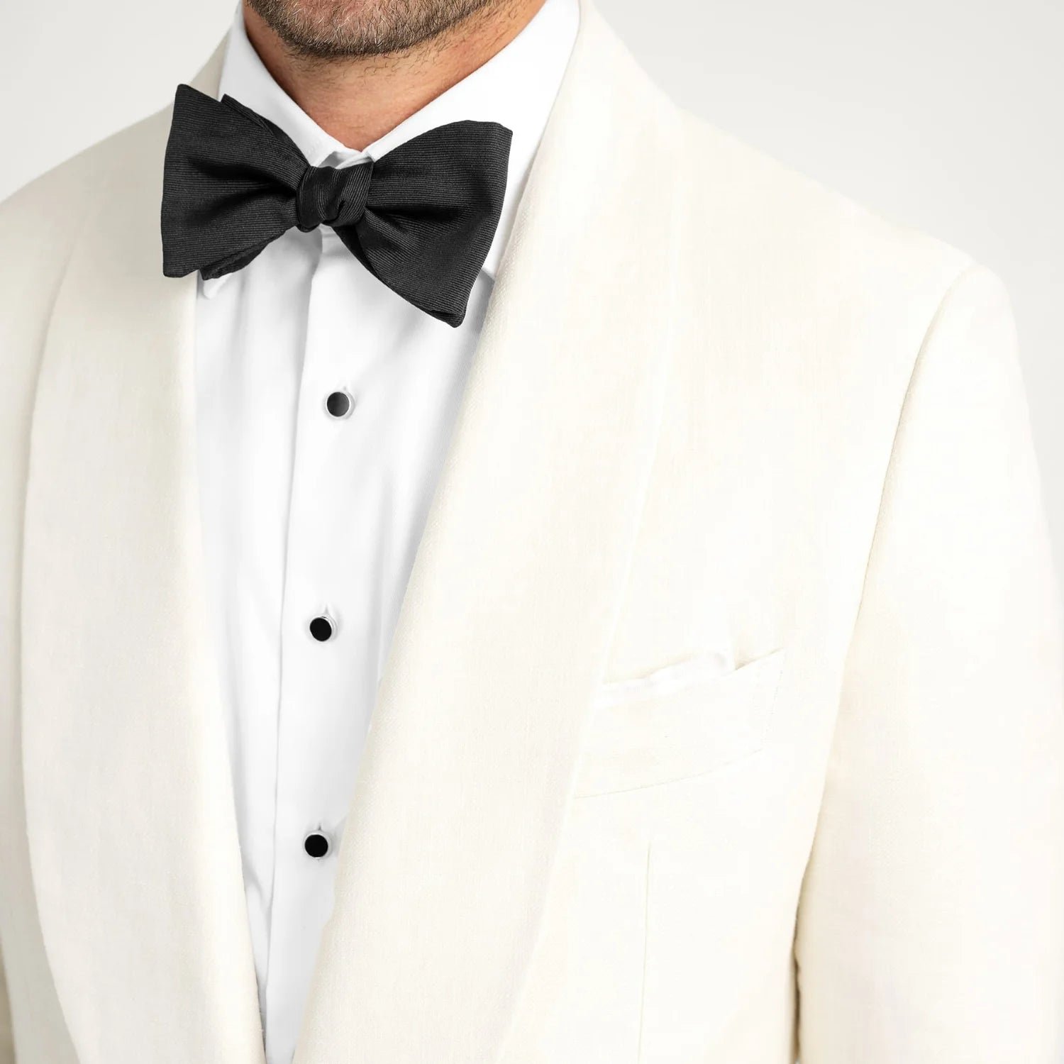 Mens Shawl Lapel Cream Linen Blend Dinner Jacket - Image 2