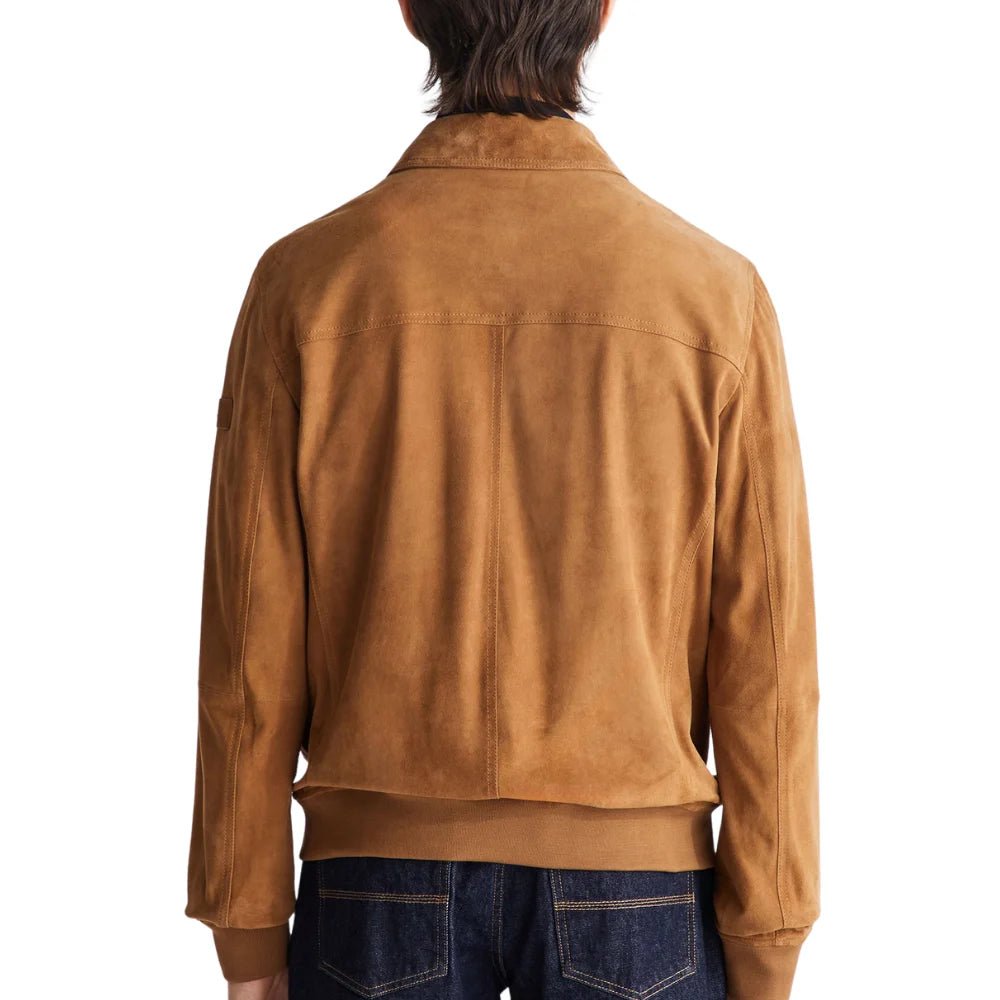 Men's Tan Suede Trucker Jacket - Image 6