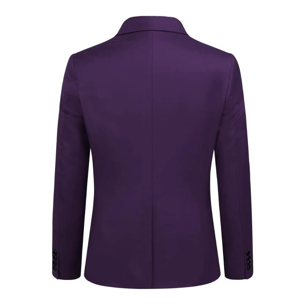 Slim fit Purple Men’s Three Piece Suit with Notch Lapel - Image 4
