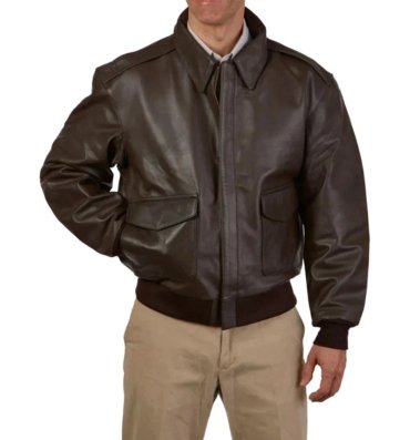 mens-tall-brown-a2-leather-bomber-front