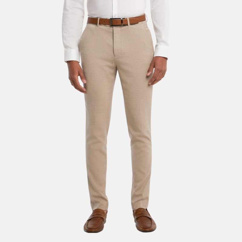Mens 3 Piece Classic Tan Wedding Suit - Image 5