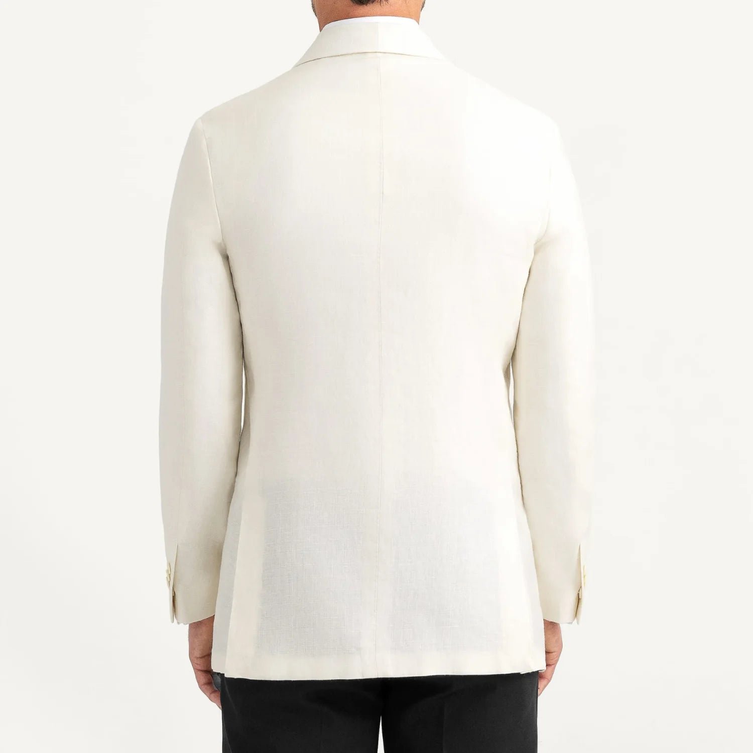 Mens Shawl Lapel Cream Linen Blend Dinner Jacket - Image 6