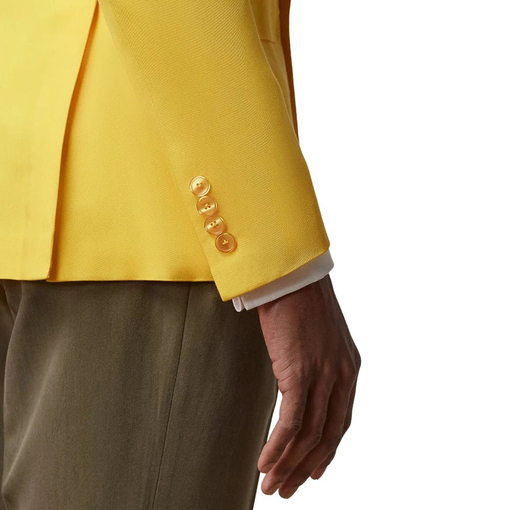 Men’s Yellow Double Breasted Peak Lapel Suit - Image 4