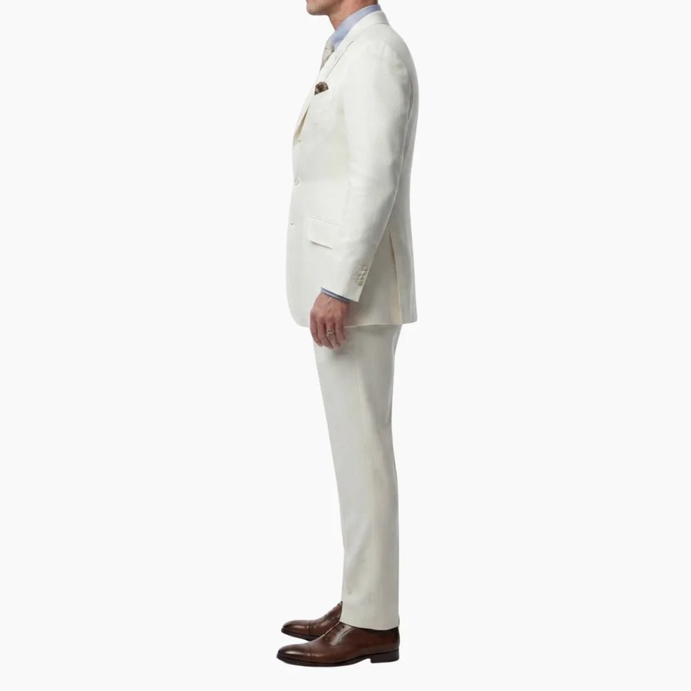 Men’s Off White Gatsby 3 Piece Wedding Suit - Image 6
