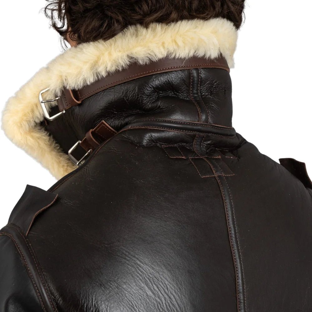 Men's B-3 Sheepskin Shearling Flight Jacket – Heritage Aviator Bomber - Image 6