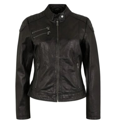 tall-womens-black-nubuck-biker-jacket-front