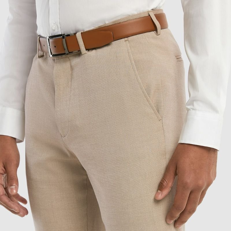 Mens 3 Piece Classic Tan Wedding Suit - Image 6