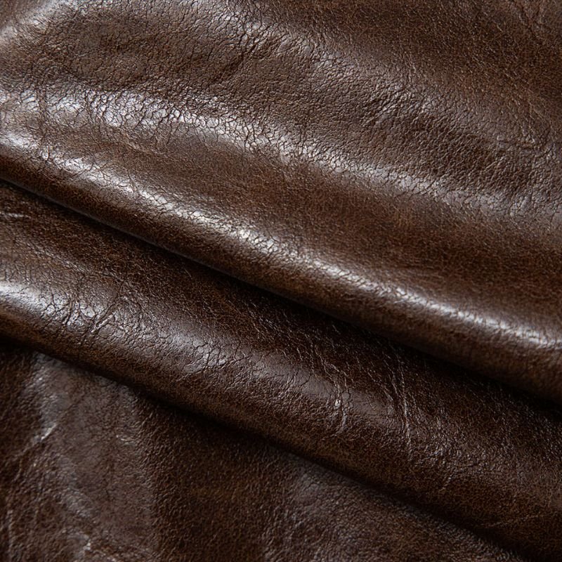 Women’s Brown Asymmetrical Button Leather Mini Skirt - Image 3