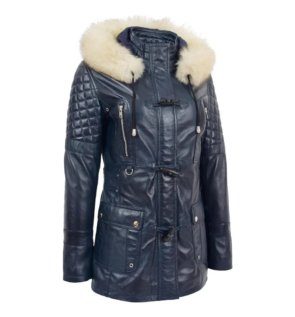 womens-blue-sheepskin-leather-duffle-coat