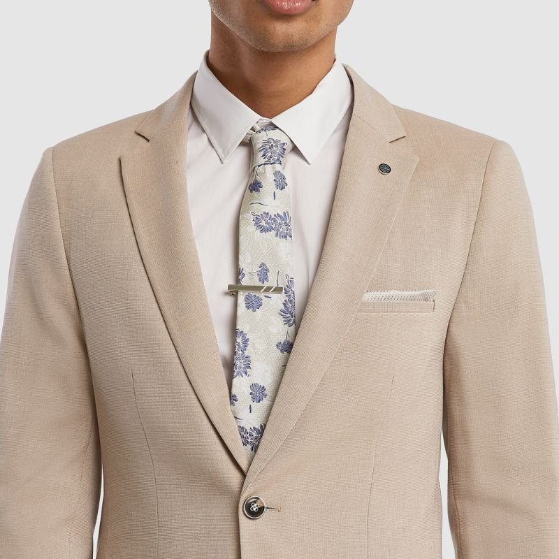 Mens 3 Piece Classic Tan Wedding Suit - Image 2